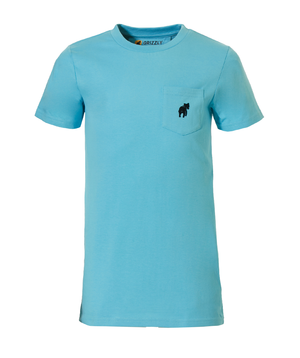 Grizzly tekenwerend T-shirt met korte mouwen Laval turquoise voor kinderen, XX77192