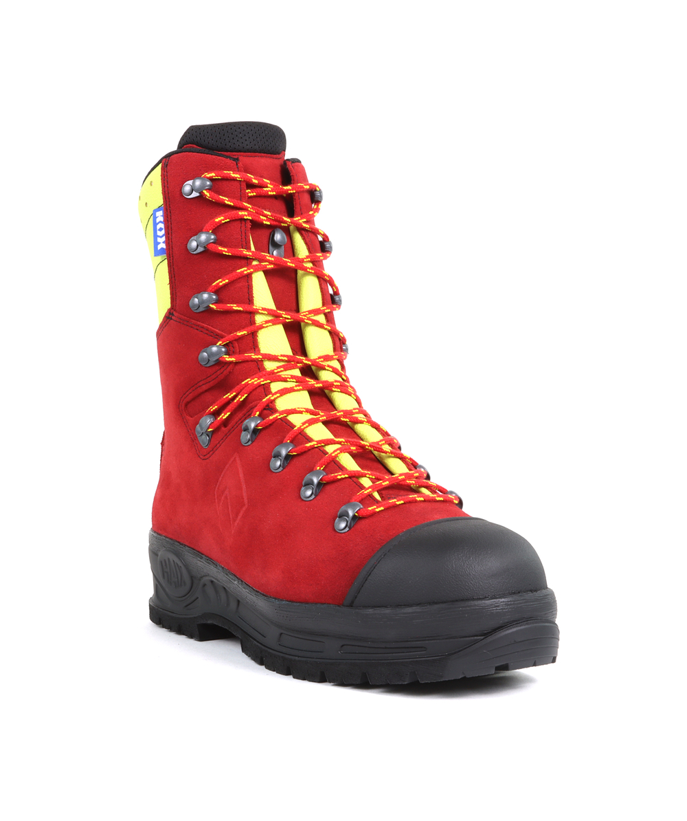 HAIX Protector 2.0 zaagschoenen KOX editie met Gore-Tex rood/geel, Snijbeschermingsklasse 1 (20 m/s), XX73135