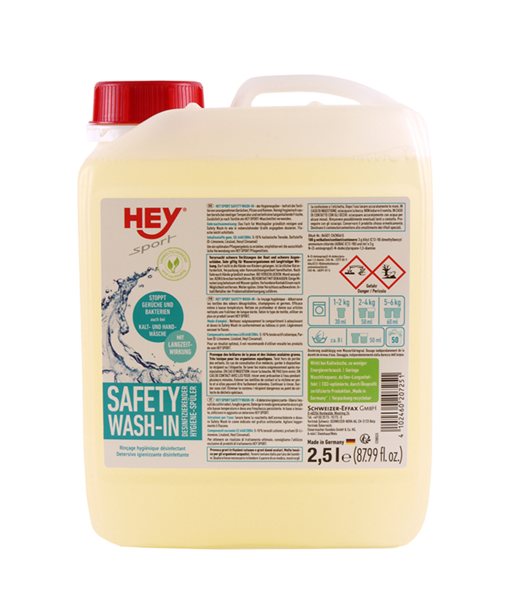 HEY Sport Safety Wash-In Waschmittel Forstbekleidung, Bestrijdt onaangename geurtjes en reinigt de was hyginisch schoon, ook bij lage temperaturen, XX73509-03