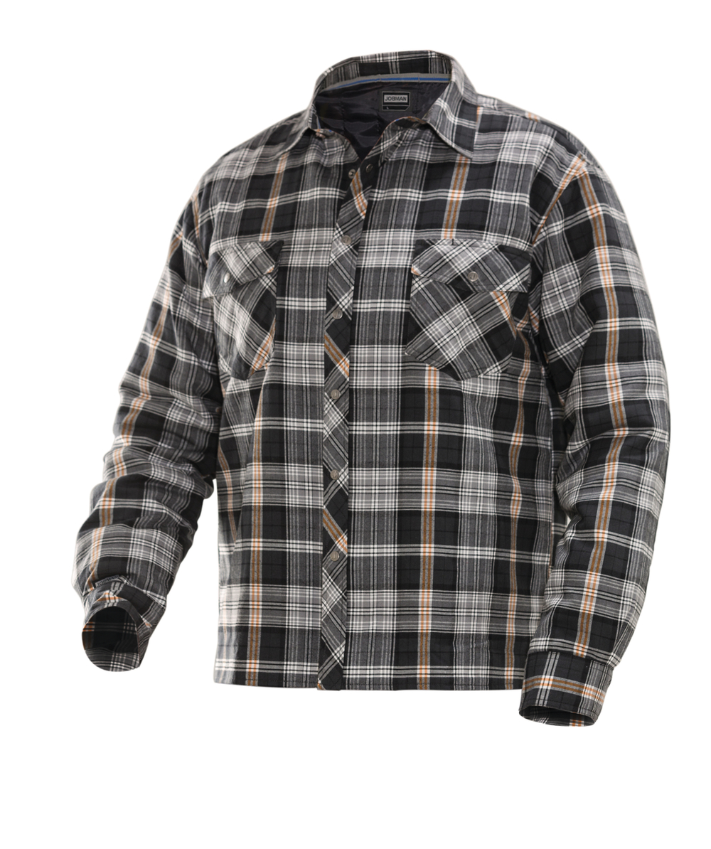 Jobman Flanellen shirt, gevoerd 5157, grijs, XXJB5157G