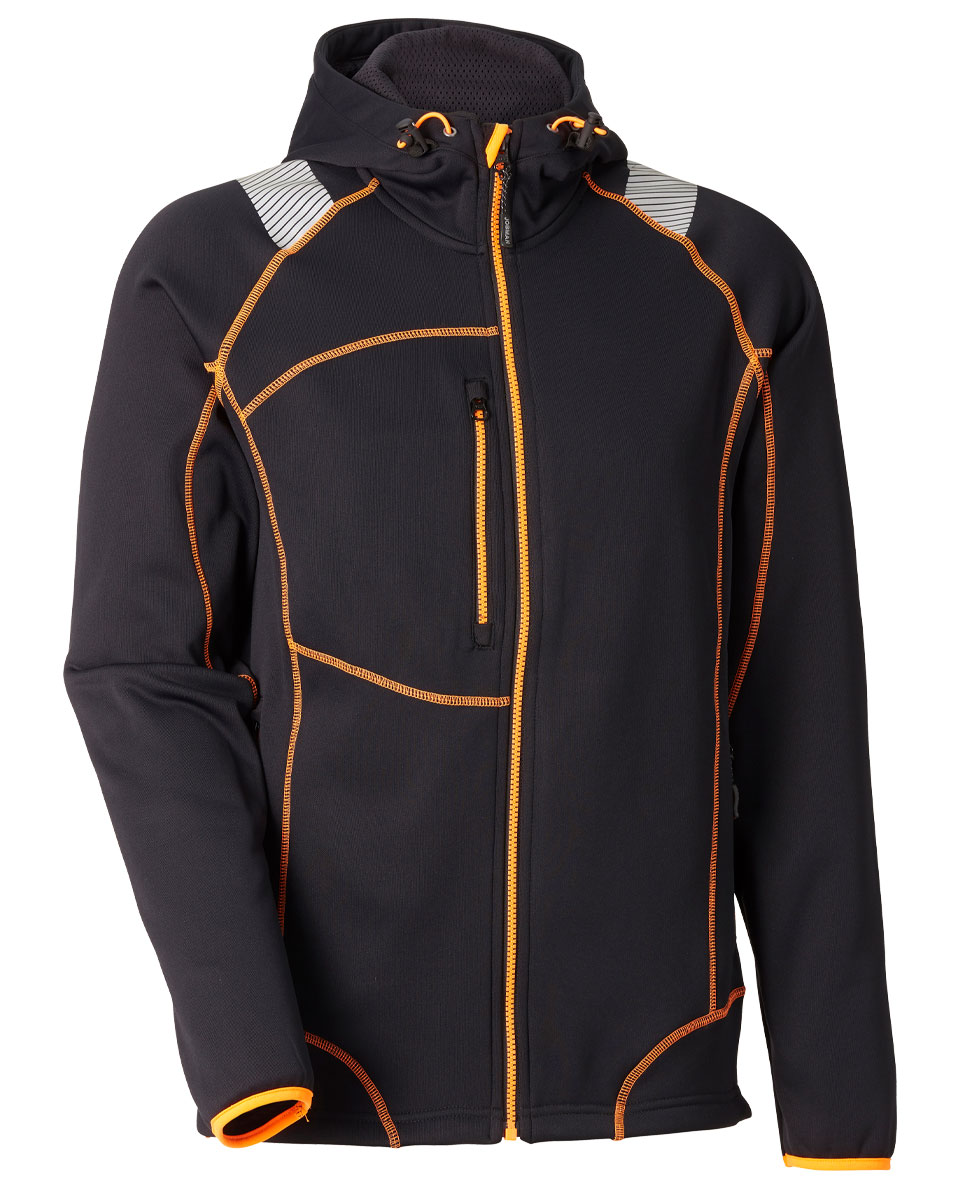 Jobman hoodie Vision 5150 zwart/oranje