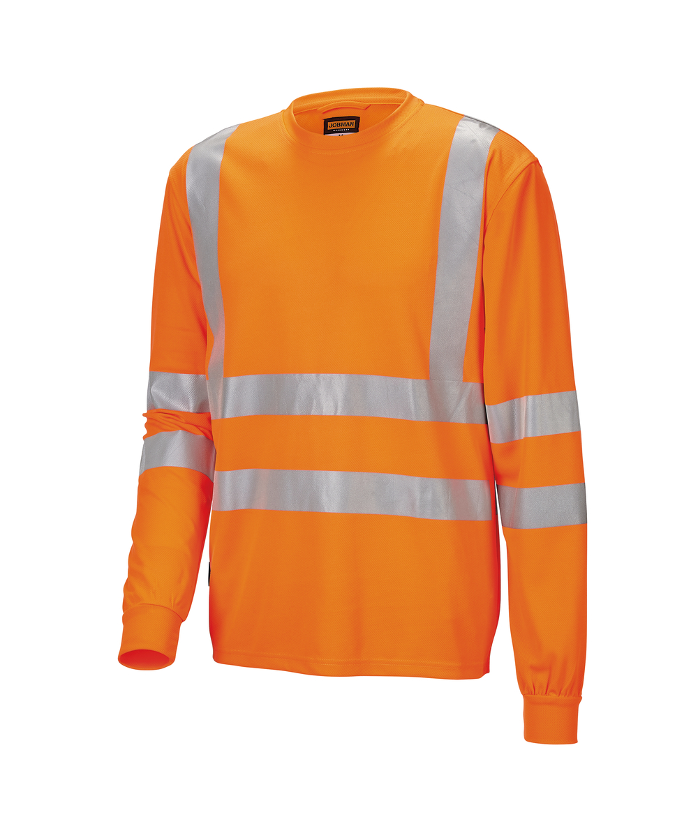 Jobman shirt met lange mouw HiVis 5593 oranje
