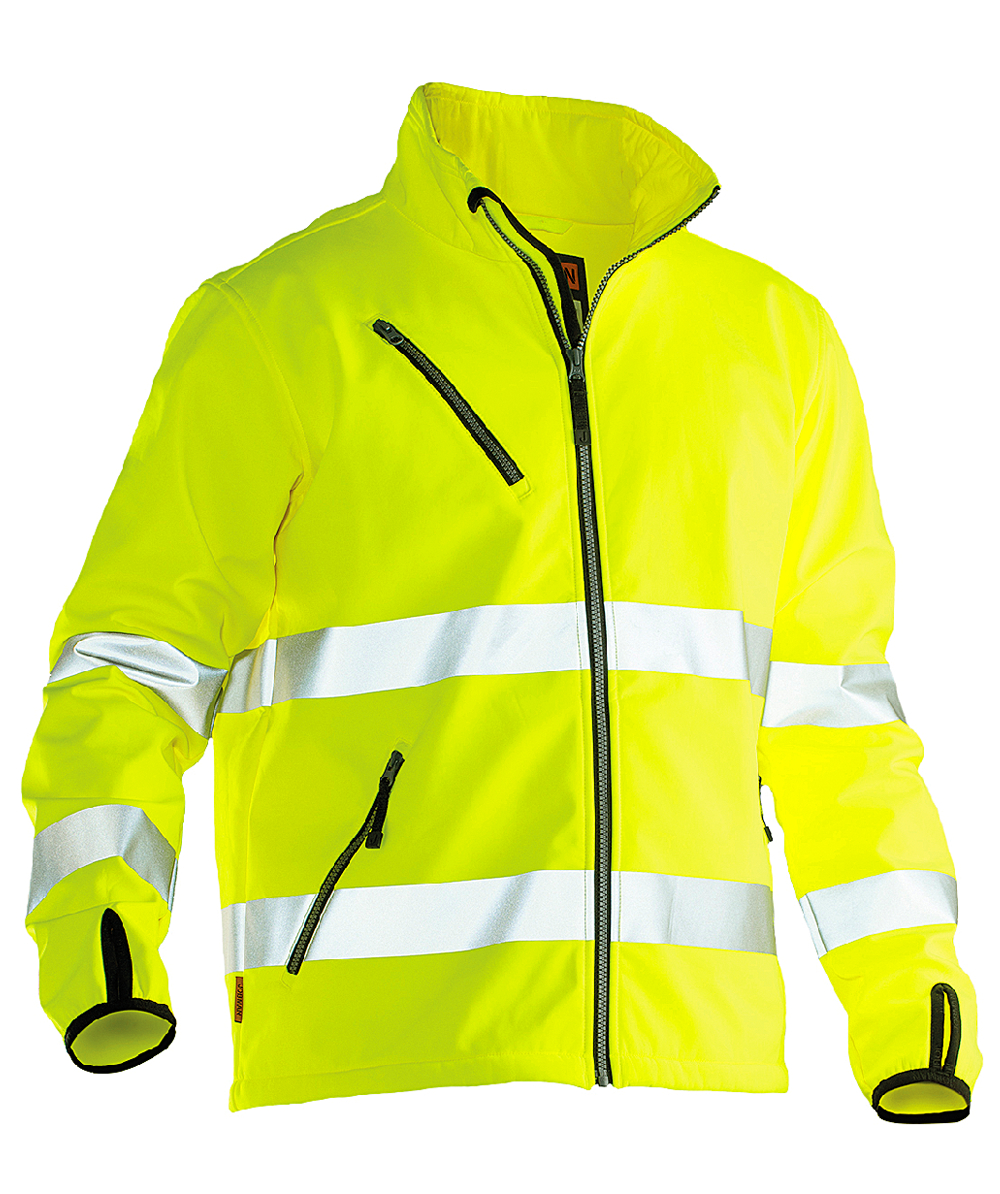 Jobman softshelljack HiVis 1202, geel, XXJB1202G