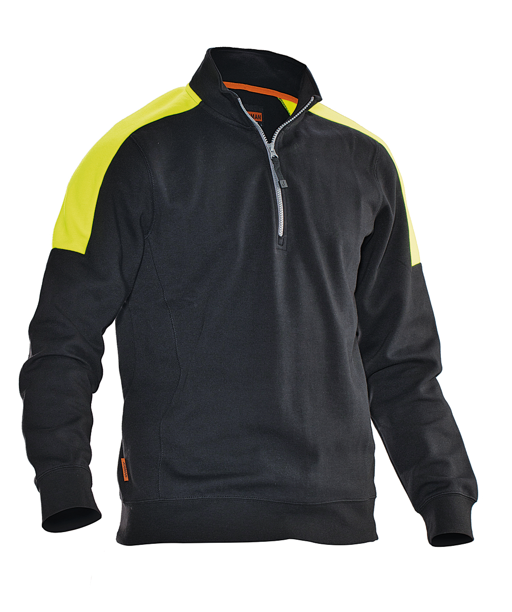 Jobman sweatshirt 5401, zwart/geel, XXJB5401SG
