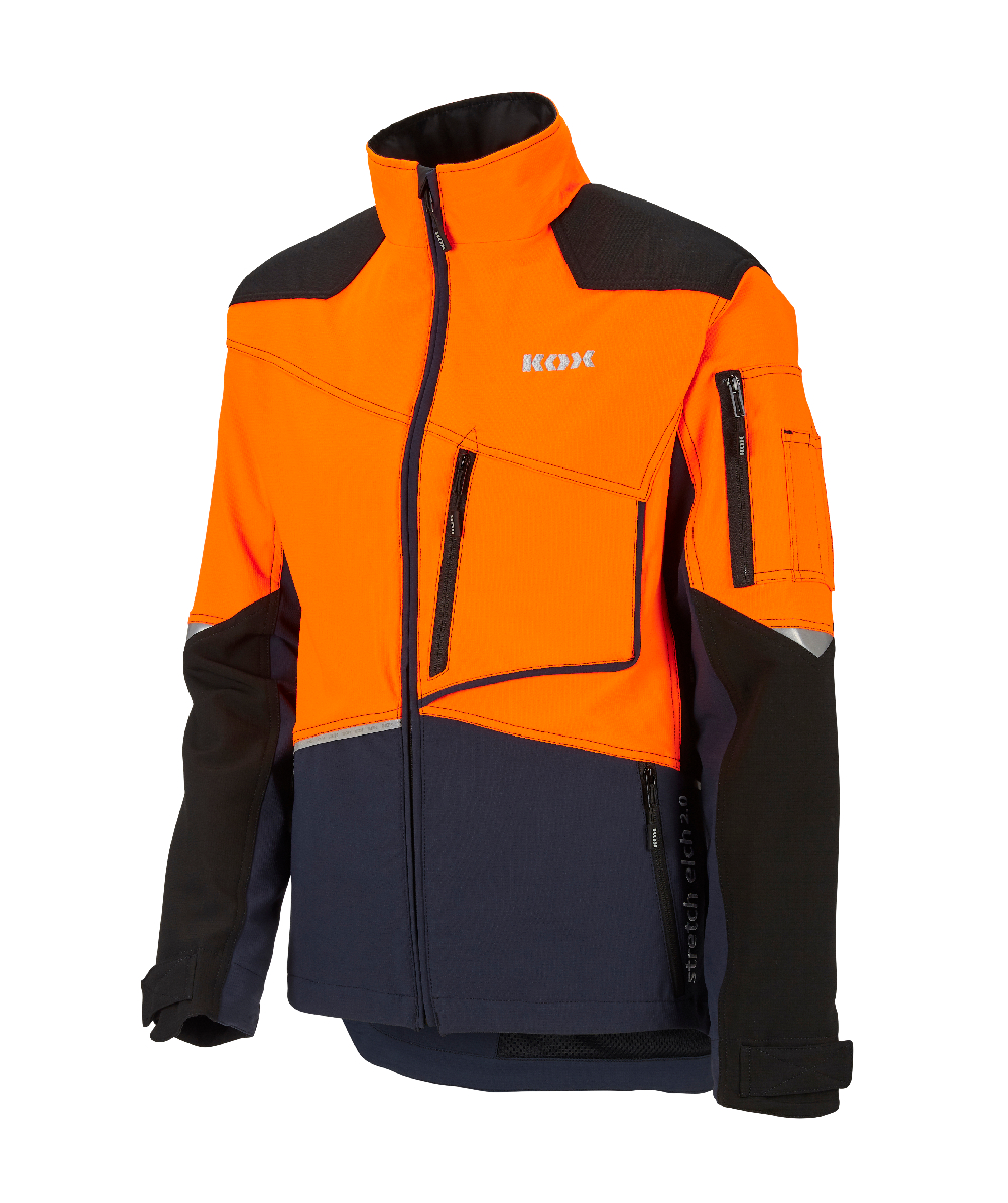 KOX Stretch Elch 2.0 bosbouwjas, Donkerblauw/oranje, XX71419