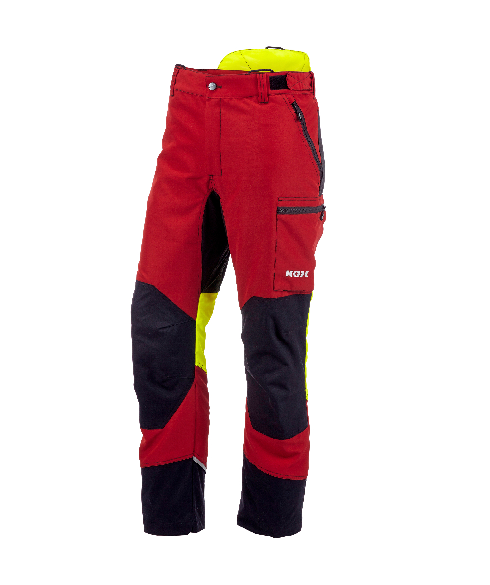 KOX broek met snijbescherming Duro 3.0 rood/geel, XX71233