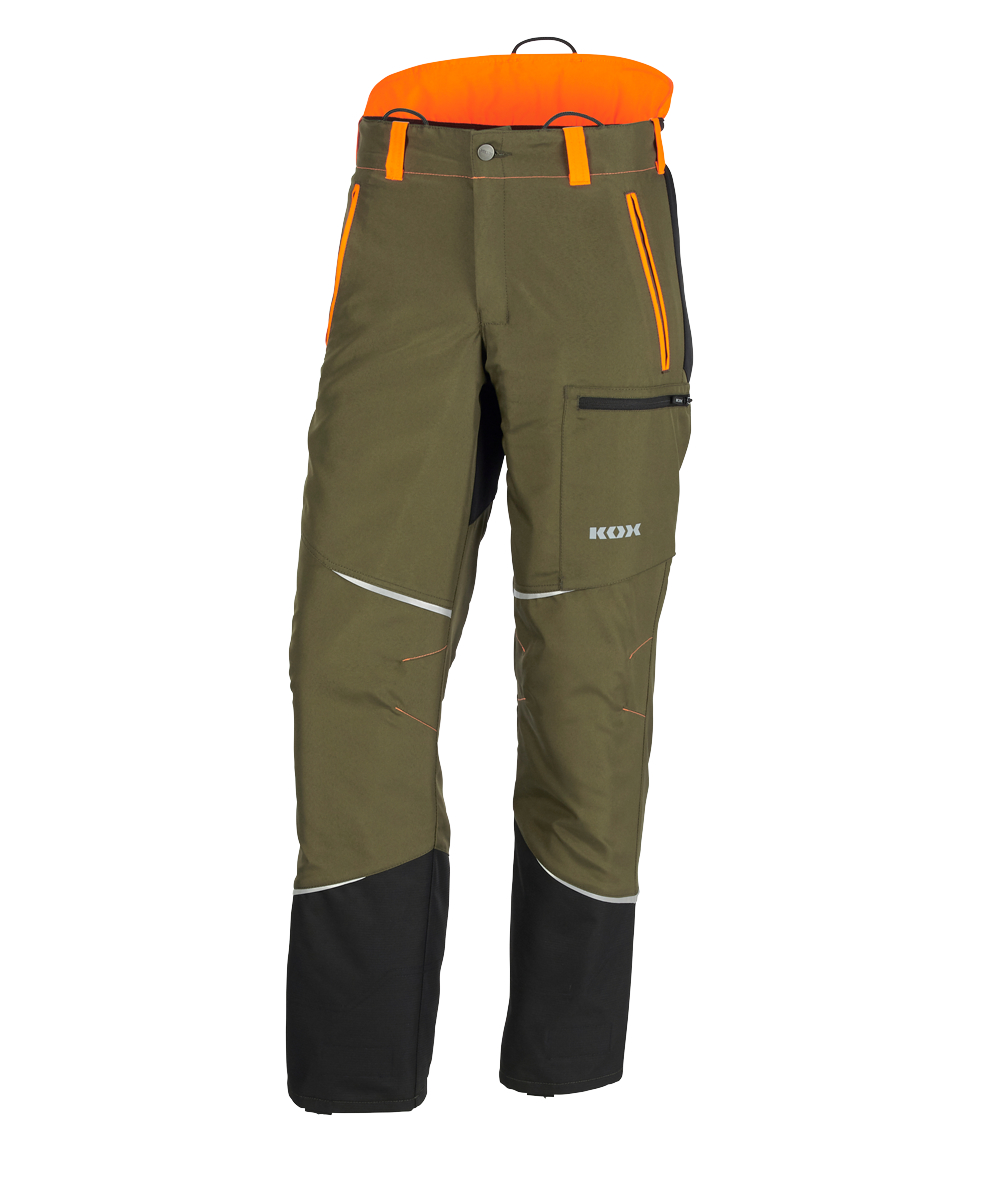 KOX snijbeschermingsbroek Mistral 3.0 groen/oranje, groen/oranje, XX71228