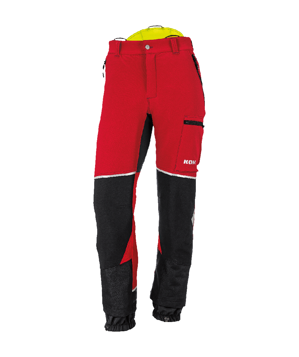 KOX snijbeschermingsbroek Stretch Elch 2.0, rood/geel, XX71223