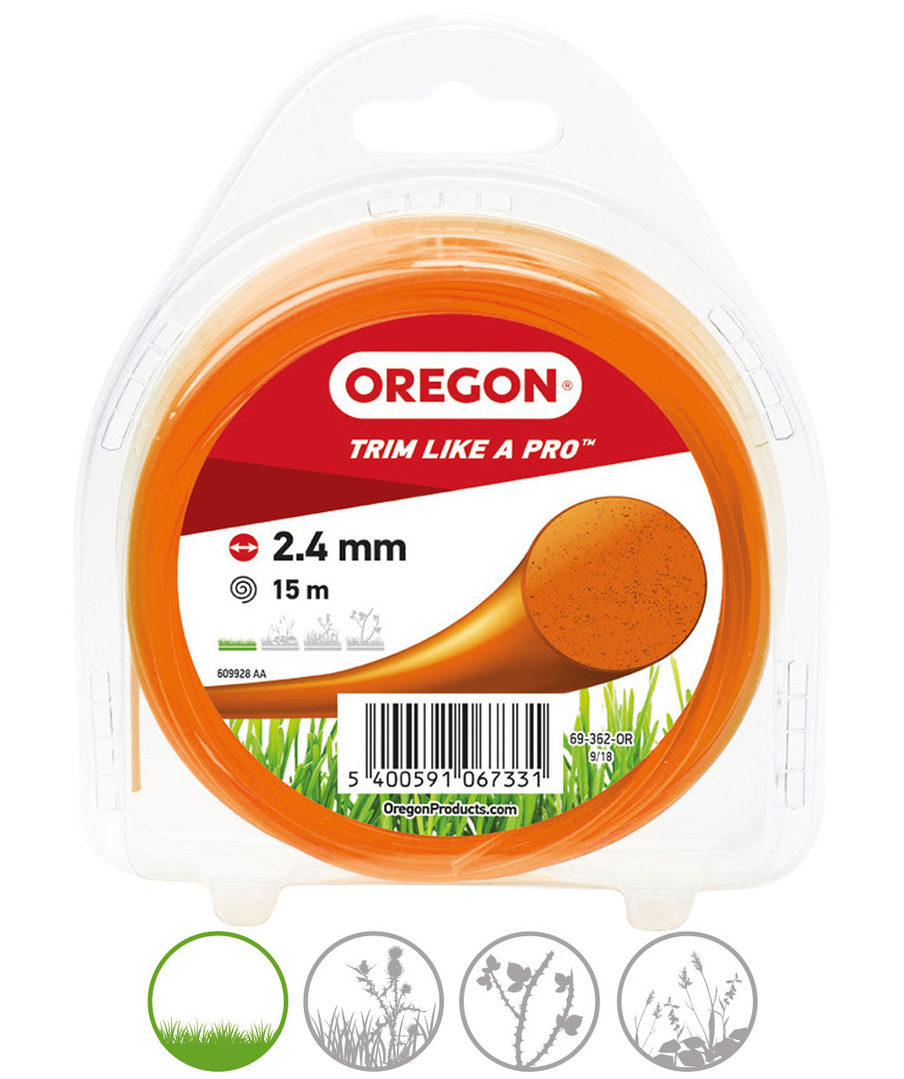 Oregon Coloured Line maaidraad, draaddikte 2,4 mm, Oranje, draaddikte 2,4 mm, 69-362-OR-0