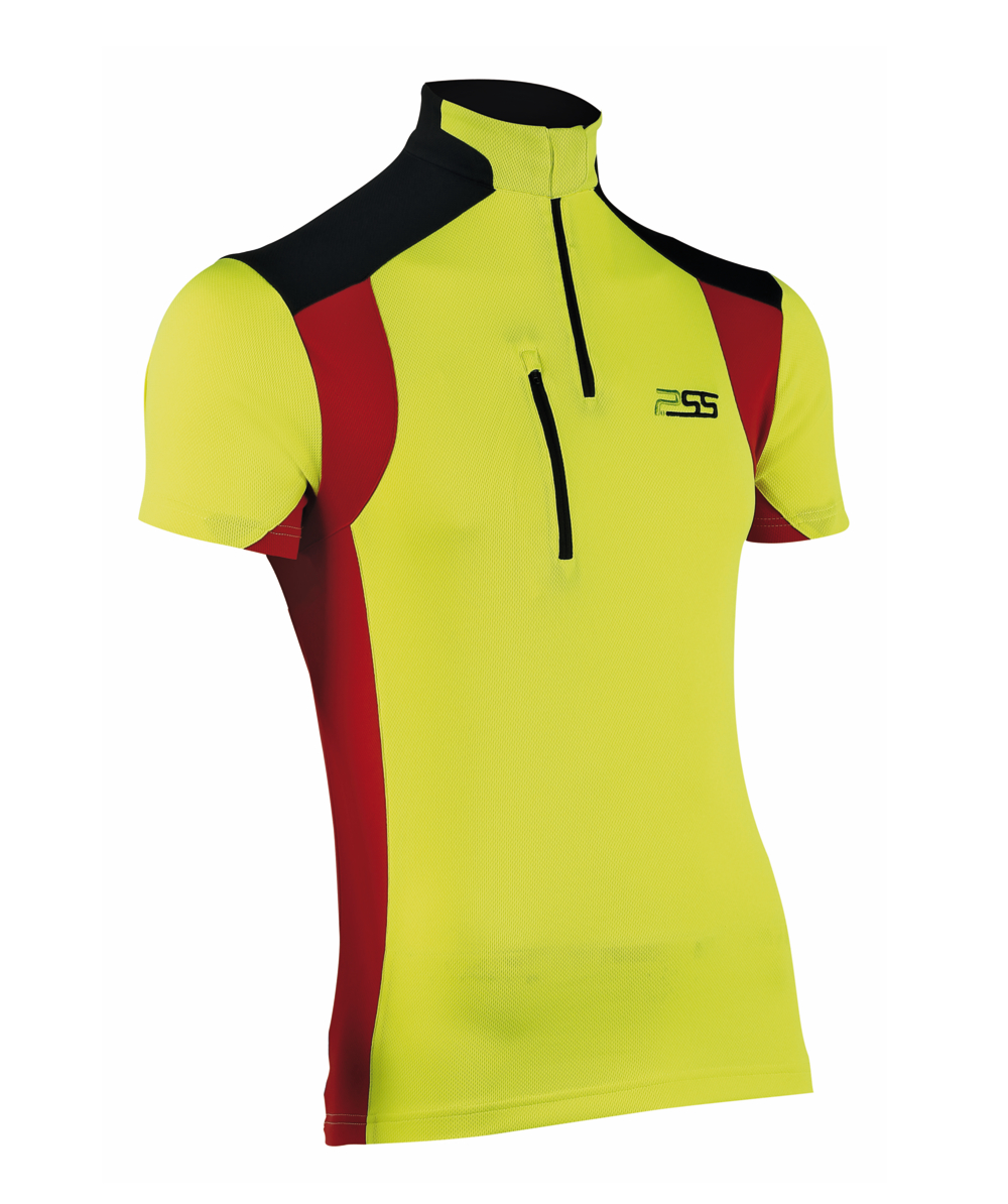PSS X-treme Skin Functioneel Shirt met kourte mouwen, geel/rood