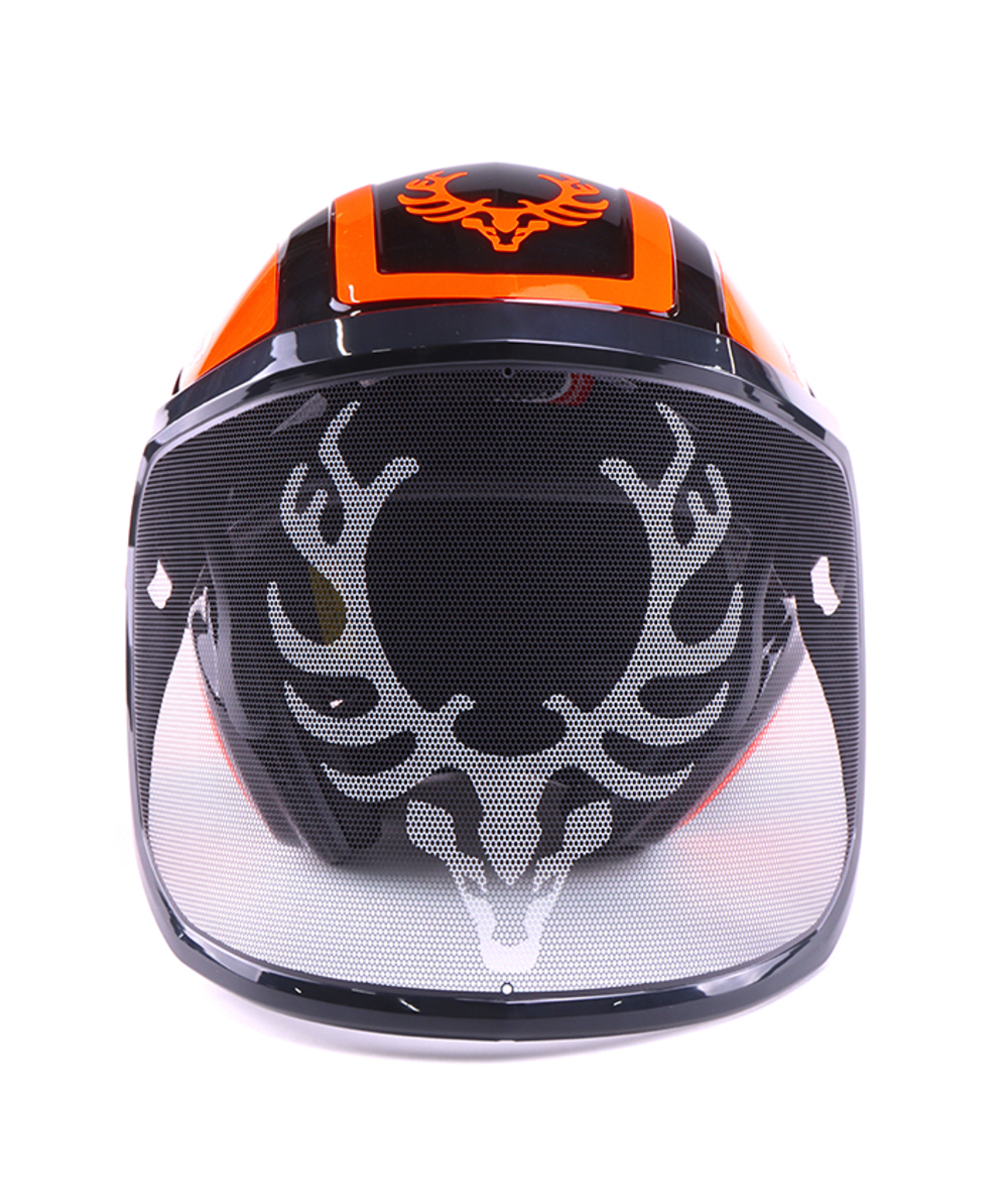 Protos helm met visier en gehoorbescherming Integral Forest KOX editie Zwart/Neonoranje, KOX edition zwart/neon oranje, XX74114