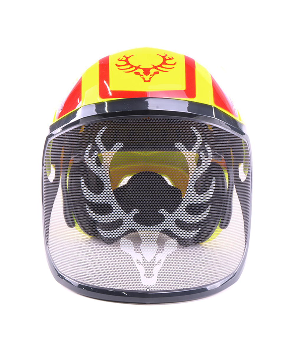 Protos helm met visier en gehoorbescherming Integral Forest KOX editie, KOX edition neon geel/rood, XX74109