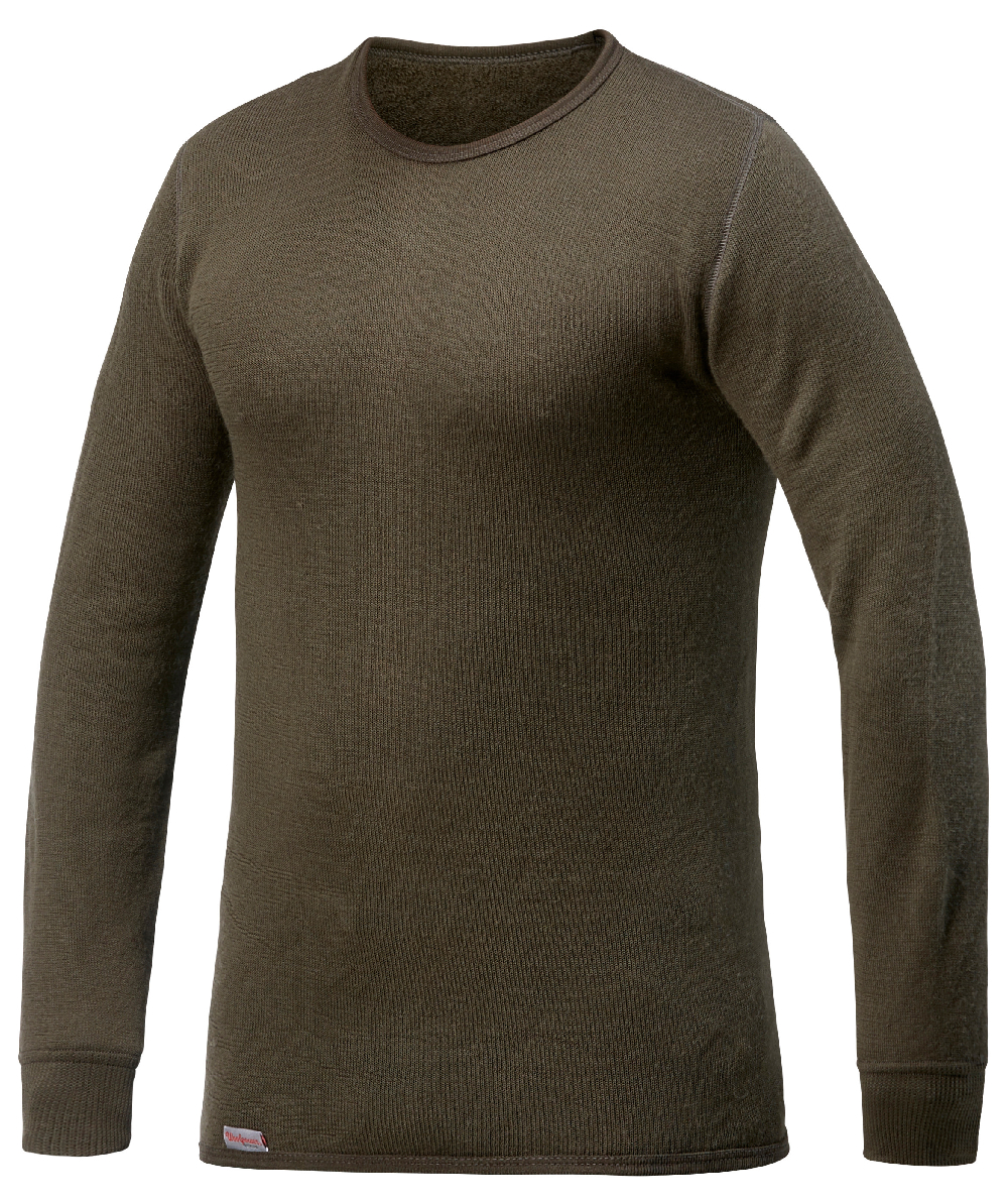 Woolpower Crewneck 200 hemd met ronde hals / shirt met lange mouwen van merinowol pine green, XXWP7112GR