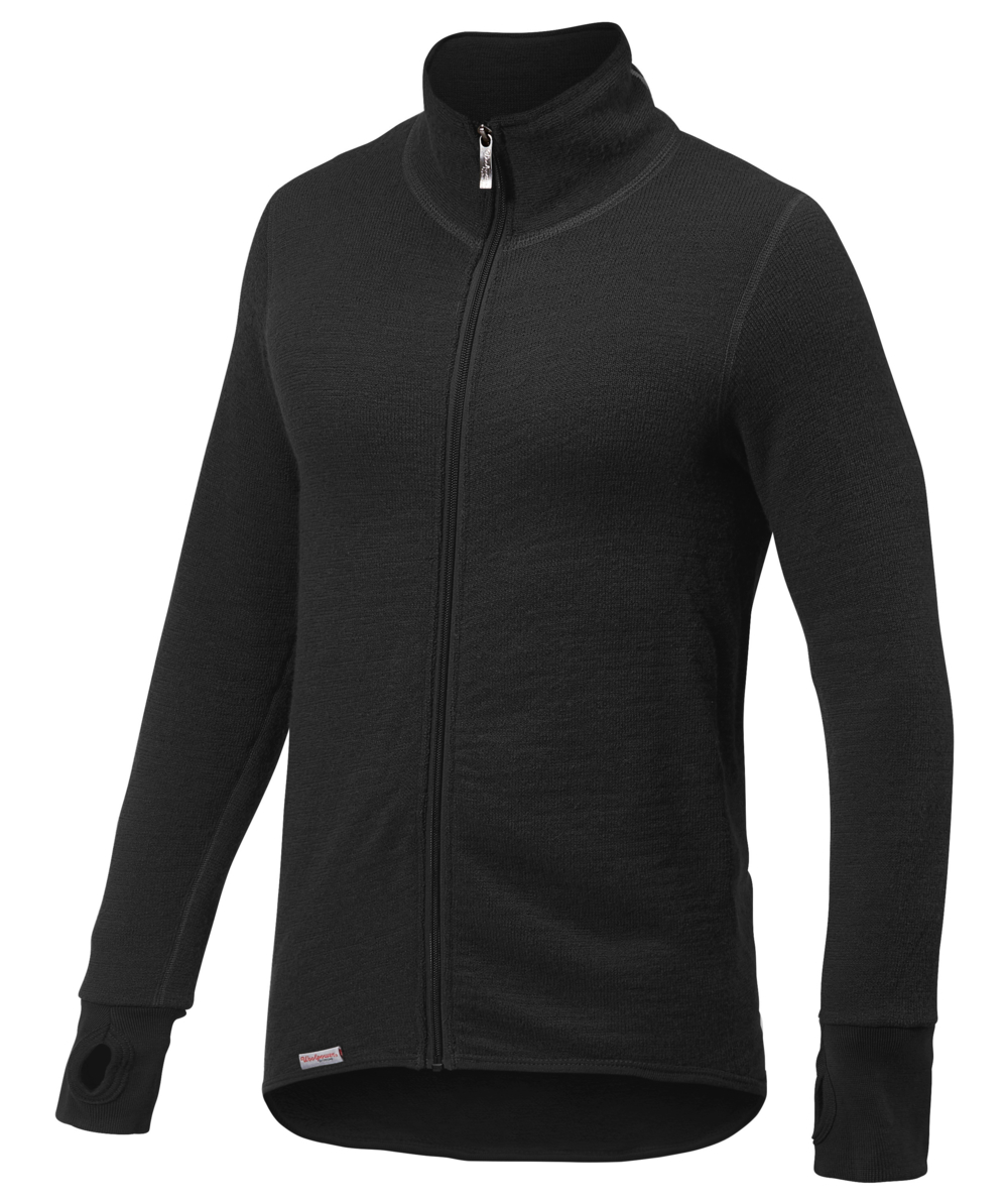 Woolpower Full Zip Jacket 400 functioneel jack / jack van merinowol black, zwart, XXWP7234S